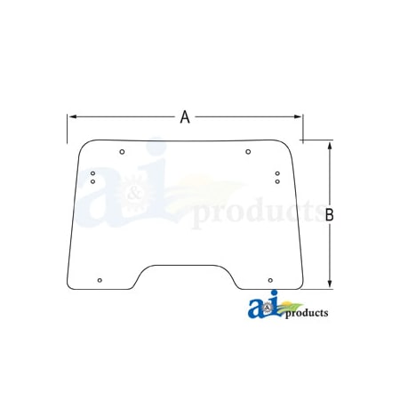 A & I Products Glass; Front Windshield, Hinged 55" x37" x6" A-82032042